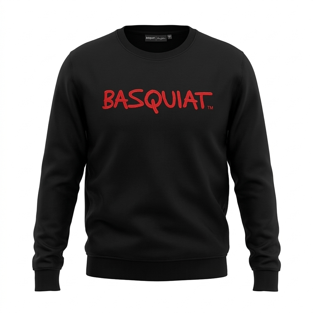 Sean John Crewneck Sweatshirt in Black with Red‎ BASQUIAT Logo